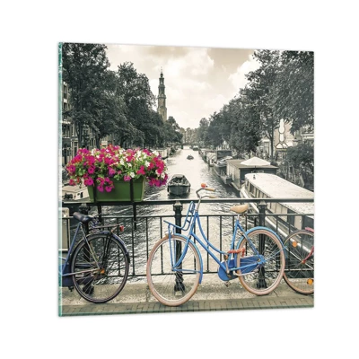 Glasbild - Bild auf glas - Die Farben der Amsterdamer Straße - 70x70 cm