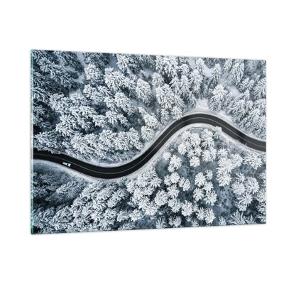 Glasbild - Bild auf glas - Durch den Winterwald - 120x80 cm