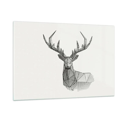 Glasbild - Bild auf glas - Ein Hirsch im kubistischen Stil - 120x80 cm