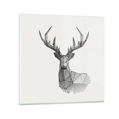 Glasbild - Bild auf glas - Ein Hirsch im kubistischen Stil - 70x70 cm