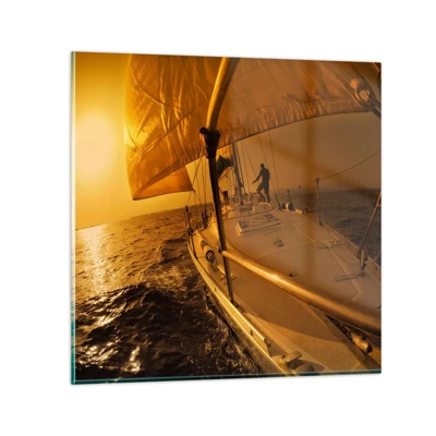 Glasbild - Bild auf glas - Ein goldener Abend nach einem bunten Tag - 40x40 cm