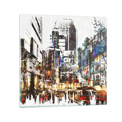 Glasbild - Bild auf glas - Eine schillernde Stadt - 60x60 cm