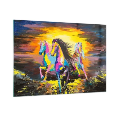 Glasbild - Bild auf glas - Eingetaucht in den Regenbogen - 100x70 cm