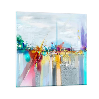 Glasbild - Bild auf glas - Freudenbrücke über den Fluss des Lebens - 70x70 cm