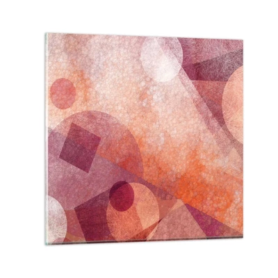 Glasbild - Bild auf glas - Geometrische Transformationen in Pink - 70x70 cm