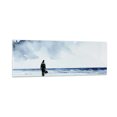 Glasbild - Bild auf glas - Gespräch mit dem Meer - 90x30 cm