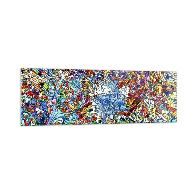 Glasbild - Bild auf glas - Glasmalerei Wassertropfen - 160x50 cm