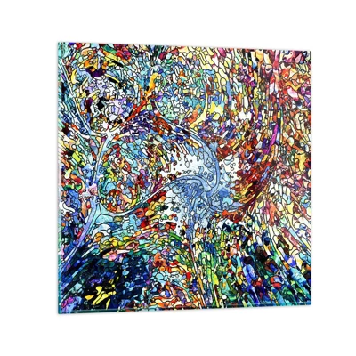 Glasbild - Bild auf glas - Glasmalerei Wassertropfen - 70x70 cm