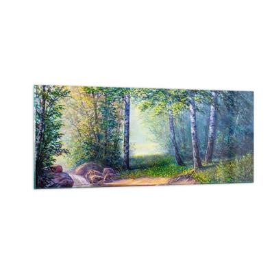 Glasbild - Bild auf glas - Idyllische Landschaft - 100x40 cm