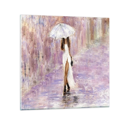 Glasbild - Bild auf glas - Im lila Regen - 30x30 cm