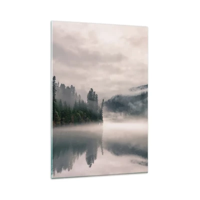 Glasbild - Bild auf glas - In Reflexion, im Nebel - 80x120 cm