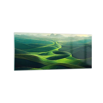 Glasbild - Bild auf glas - In den grünen Tälern - 120x50 cm