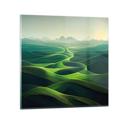 Glasbild - Bild auf glas - In den grünen Tälern - 70x70 cm