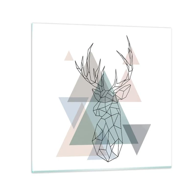 Glasbild - Bild auf glas - In einem geometrischen Wald - 70x70 cm