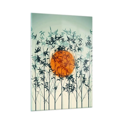 Glasbild - Bild auf glas - Japanische Sonne - 50x70 cm