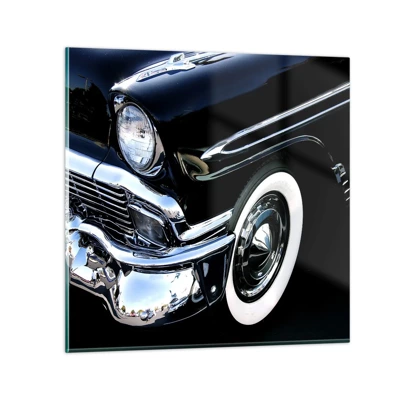 Glasbild - Bild auf glas - Klassiker in Silber, Schwarz und Weiß - 40x40 cm