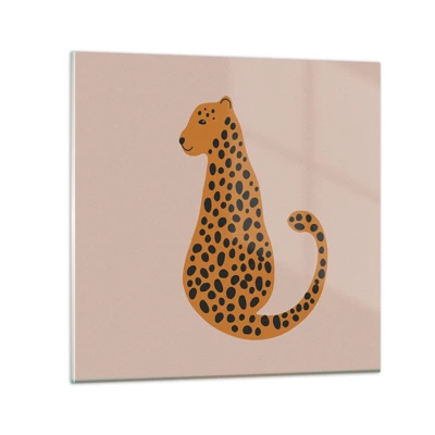 Glasbild - Bild auf glas - Leopardenmuster ist ein modisches Muster - 70x70 cm