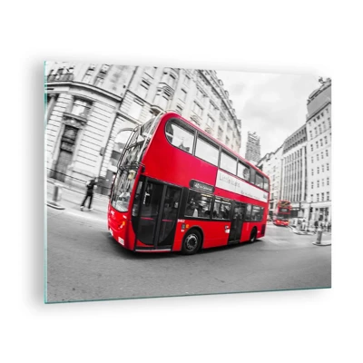 Glasbild - Bild auf glas - London traditionell - mit dem Bus - 70x50 cm