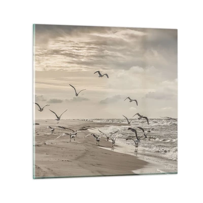 Glasbild - Bild auf glas - Meeresrauschen, Vogelgesang - 40x40 cm