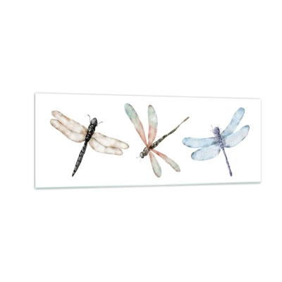 Glasbild - Bild auf glas - Schwerelose Libellen - 140x50 cm