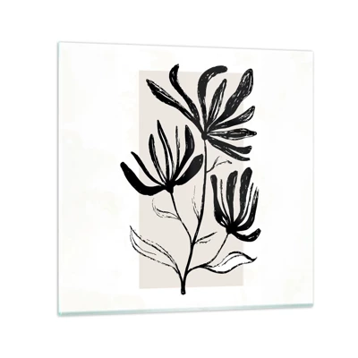 Glasbild - Bild auf glas - Skizze für das Herbarium - 50x50 cm