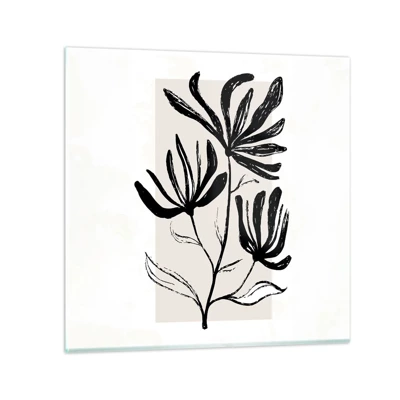 Glasbild - Bild auf glas - Skizze für das Herbarium - 70x70 cm