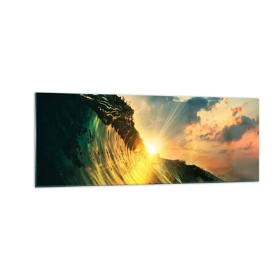 Glasbild - Bild auf glas - Surfer, wo bist du? - 140x50 cm