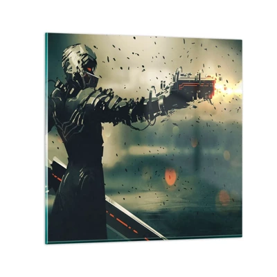 Glasbild - Bild auf glas - Tödliche Waffe - Dein ganz eigener Terminator - 60x60 cm