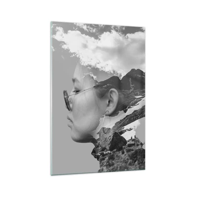 Glasbild - Bild auf glas - Top und bewölktes Porträt - 70x100 cm