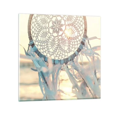 Glasbild - Bild auf glas - Totem aus Spitze - 60x60 cm