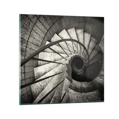 Glasbild - Bild auf glas - Treppe hoch, Treppe runter - 30x30 cm