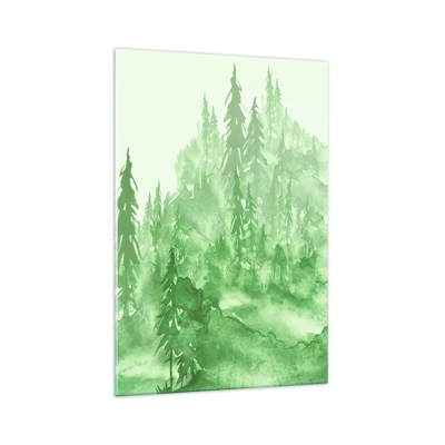 Glasbild - Bild auf glas - Verschwommen mit grünem Nebel - 70x100 cm