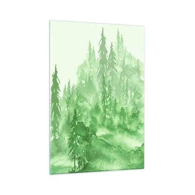 Glasbild - Bild auf glas - Verschwommen mit grünem Nebel - 80x120 cm