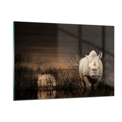 Glasbild - Bild auf glas - Weiß gegen die Natur - 120x80 cm