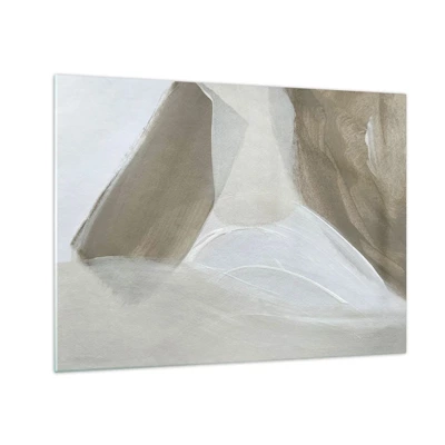 Glasbild - Bild auf glas - Welle aus Weiß - 70x50 cm