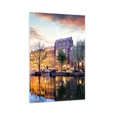 Glasbild - Bild auf glas - Zurückhaltende und gelassene niederländische Schönheit - 80x120 cm