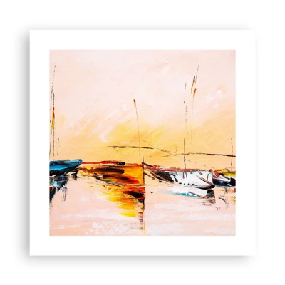 Poster - Abend im Yachthafen - 40x40 cm