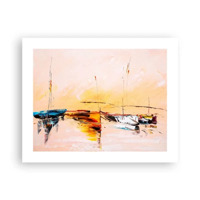 Poster - Abend im Yachthafen - 50x40 cm