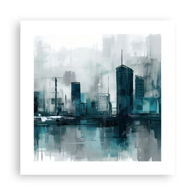 Poster - Eine Stadt in der Farbe des Regens - 40x40 cm