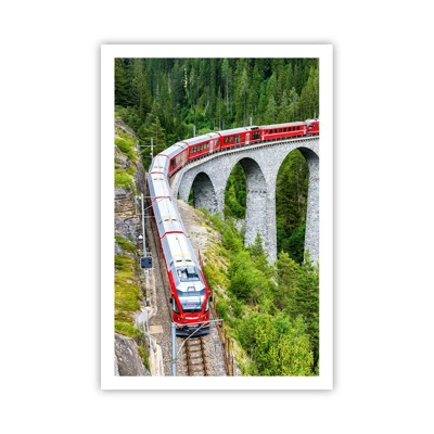 Poster - Eisenbahn für Bergblick - 61x91 cm