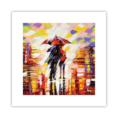 Poster - Gemeinsam durch die Nacht und den Regen - 30x30 cm