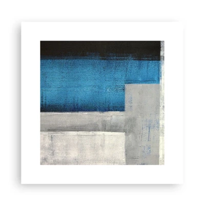Poster - Poetische Komposition aus Grau und Blau - 30x30 cm