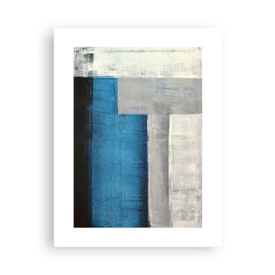 Poster - Poetische Komposition aus Grau und Blau - 30x40 cm