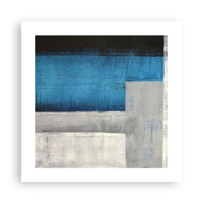 Poster - Poetische Komposition aus Grau und Blau - 40x40 cm