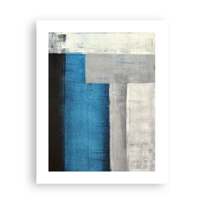 Poster - Poetische Komposition aus Grau und Blau - 40x50 cm