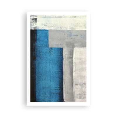 Poster - Poetische Komposition aus Grau und Blau - 61x91 cm