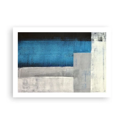 Poster - Poetische Komposition aus Grau und Blau - 70x50 cm