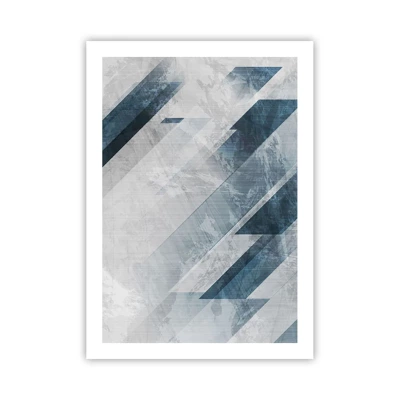 Poster - Räumliche Komposition - graue Bewegung - 50x70 cm