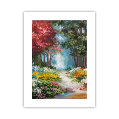 Poster - Waldgarten, Blumenwald - 30x40 cm