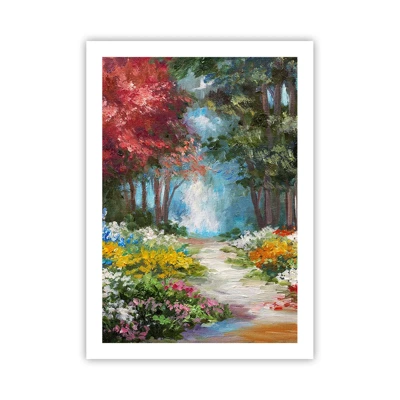 Poster - Waldgarten, Blumenwald - 50x70 cm